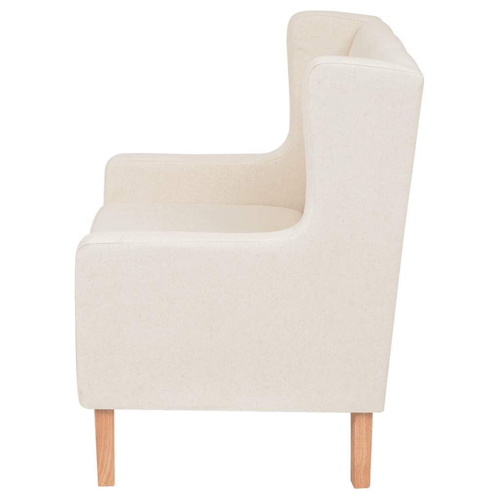 2-Sitzer Sofa Stoff Cremeweiß