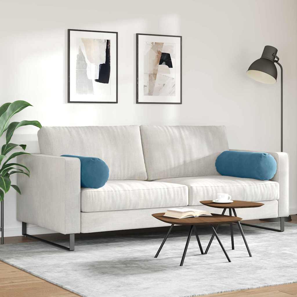 Bolsterkissen 2 Stück Blau Ø 15 x 40 cm Cordstoff