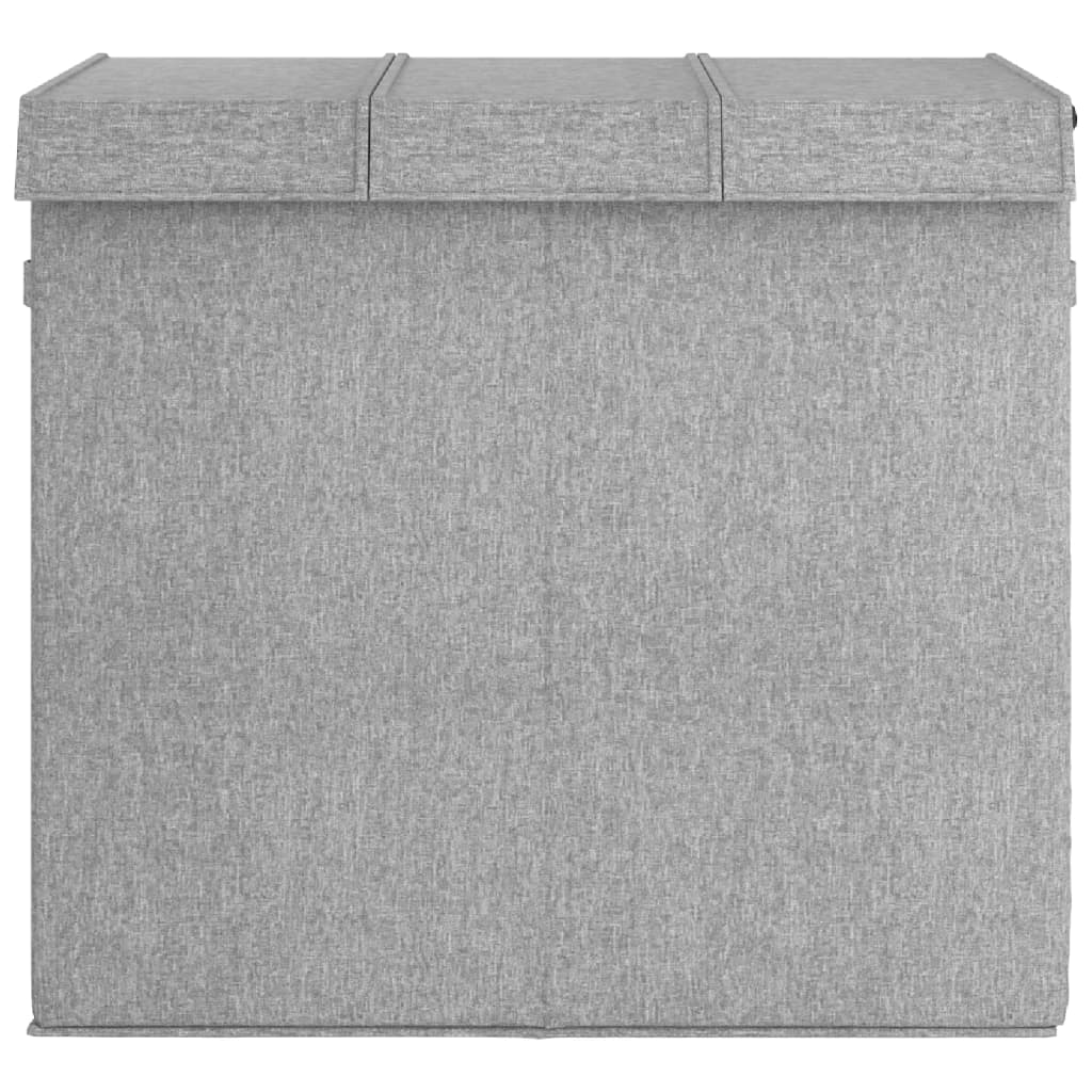 Faltbarer Wäschekorb Grau 26 x 34,5 x 59,5cm Leinenimitat Stoff