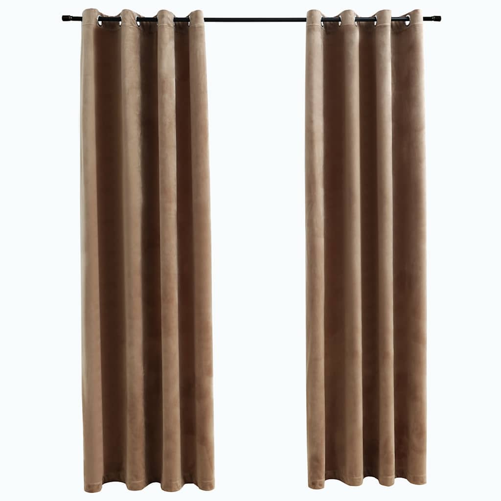 Verdunkelungsvorhänge mit Ösen 2 Stk. Samt Schwarz 140x175 cm