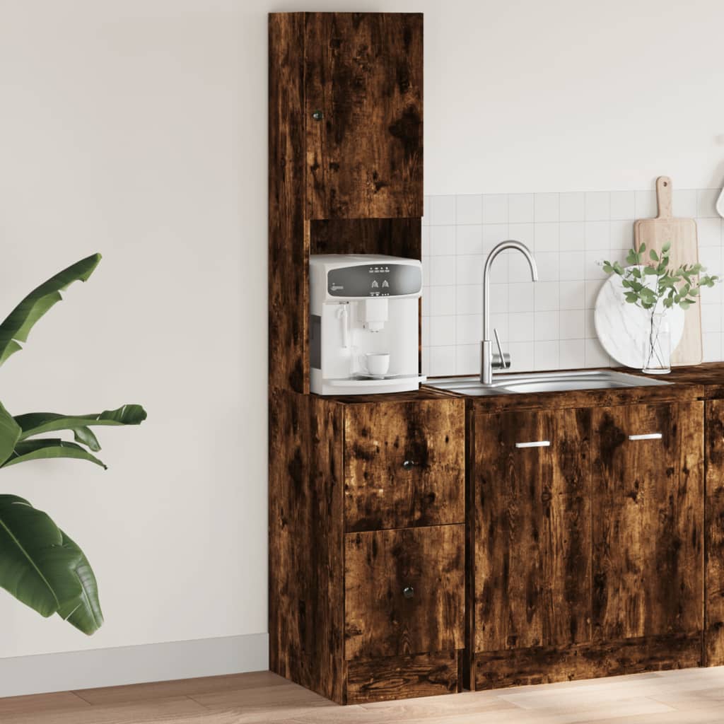 Küchenschrank Weiß 60x50x180 cm Holzwerkstoff