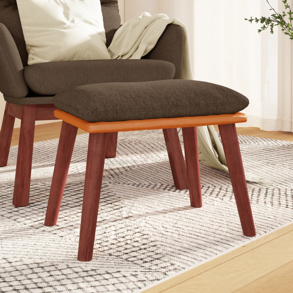 Fußhocker Hellgrau 45x29,5x35 cm Stoff und Kunstleder