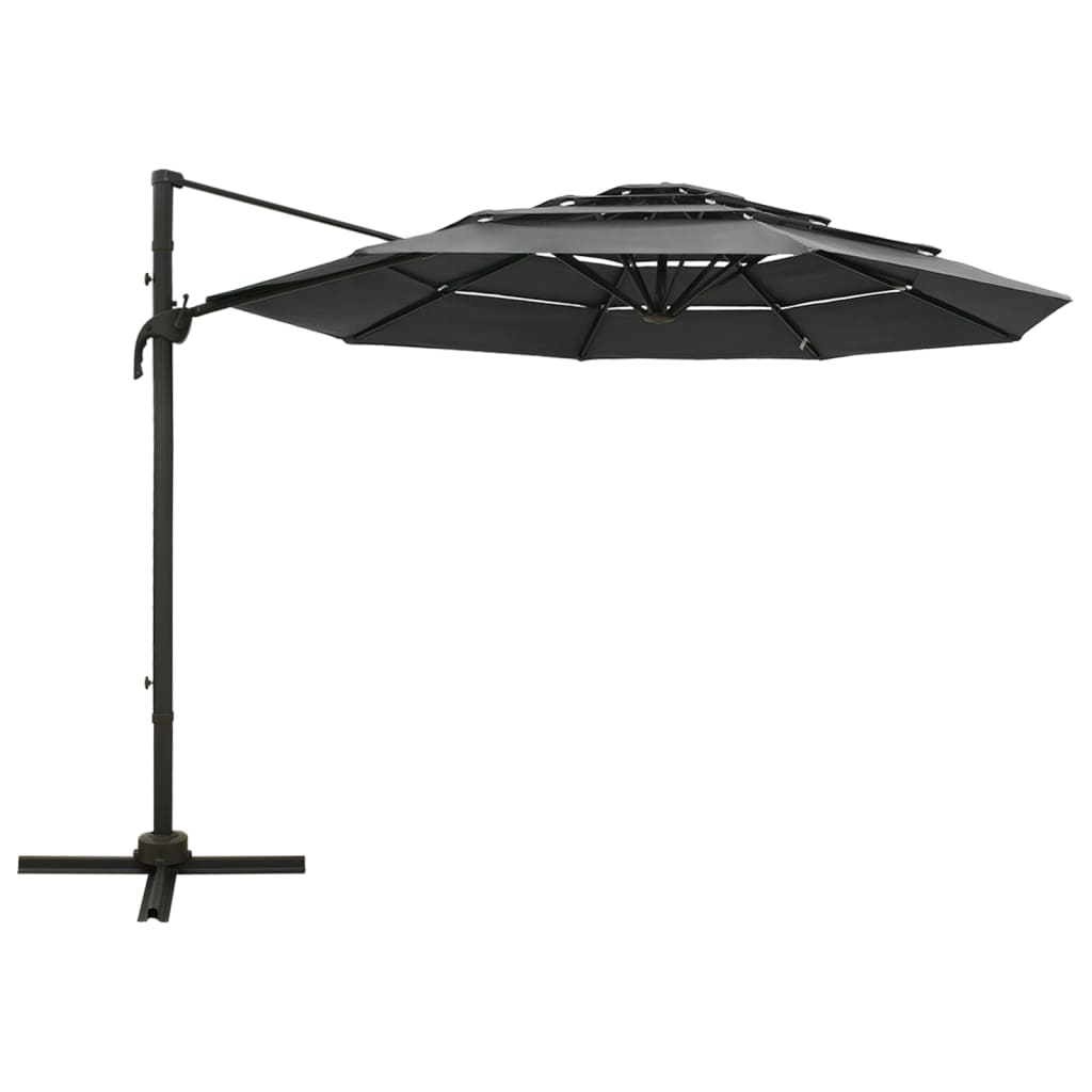 Sonnenschirm mit Aluminium-Mast 4-lagig Sandfarben 3x3 m