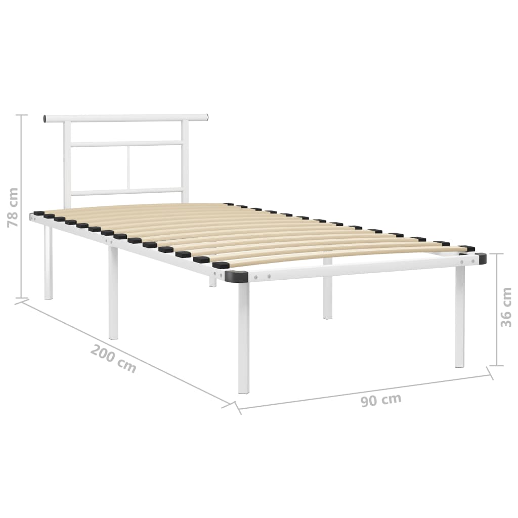 Bettgestell Grau Metall 90x200 cm