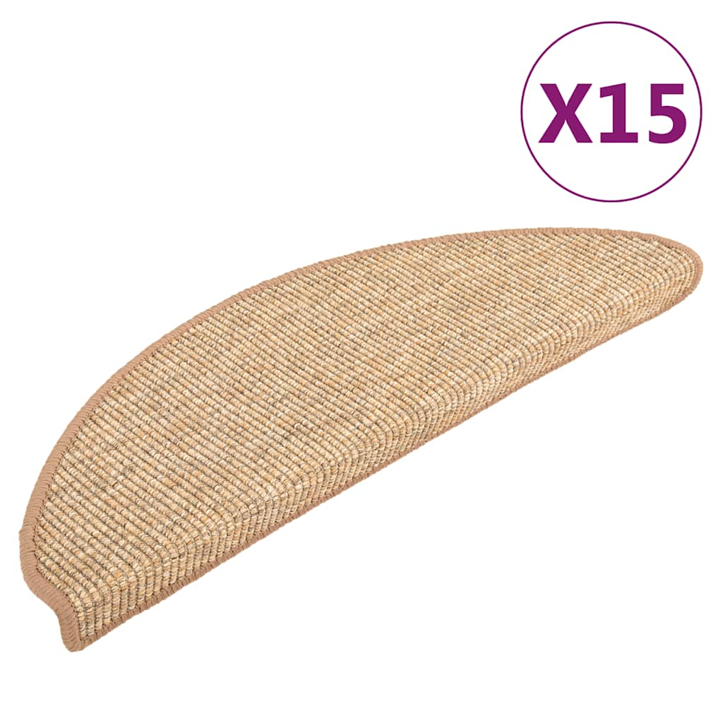 Stufenmatten 15 Stk. 56x17x3 cm Beige und Grau Halbrund