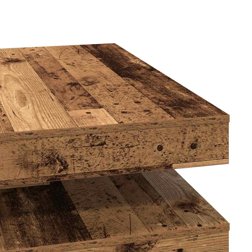 Couchtisch 360-Grad Drehbar Weiß 90x90x34,5 cm
