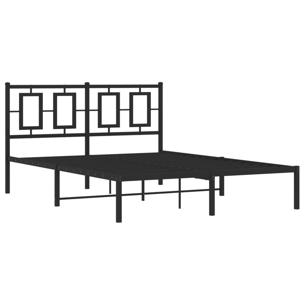 Bettgestell mit Kopf- und Fußteil Metall Weiß 180x200 cm