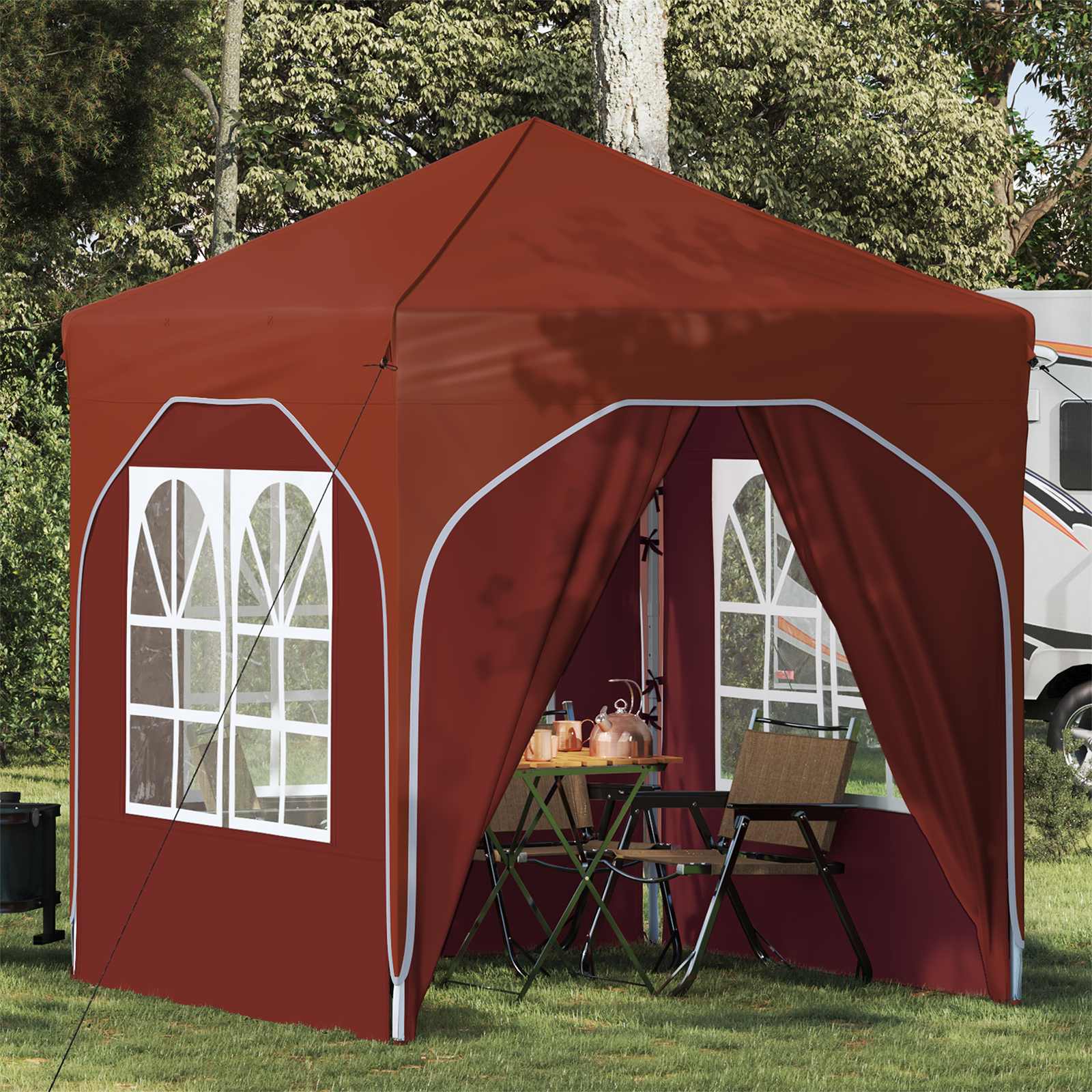 Pop-up Partyzelt 194 x 194 x 245 cm Creme