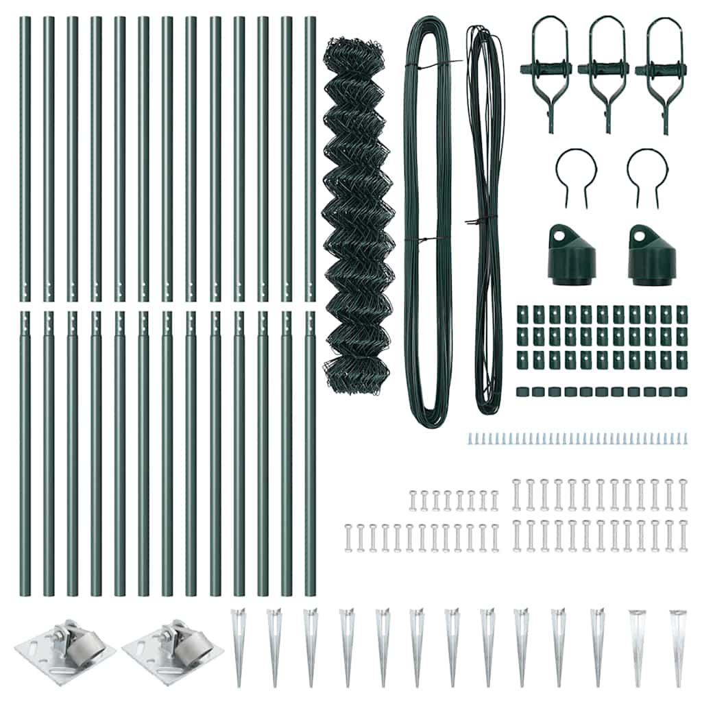 Outdoor Kettenglied-Zaun Erdfixierung 10 x 0,4 m Grün Netz