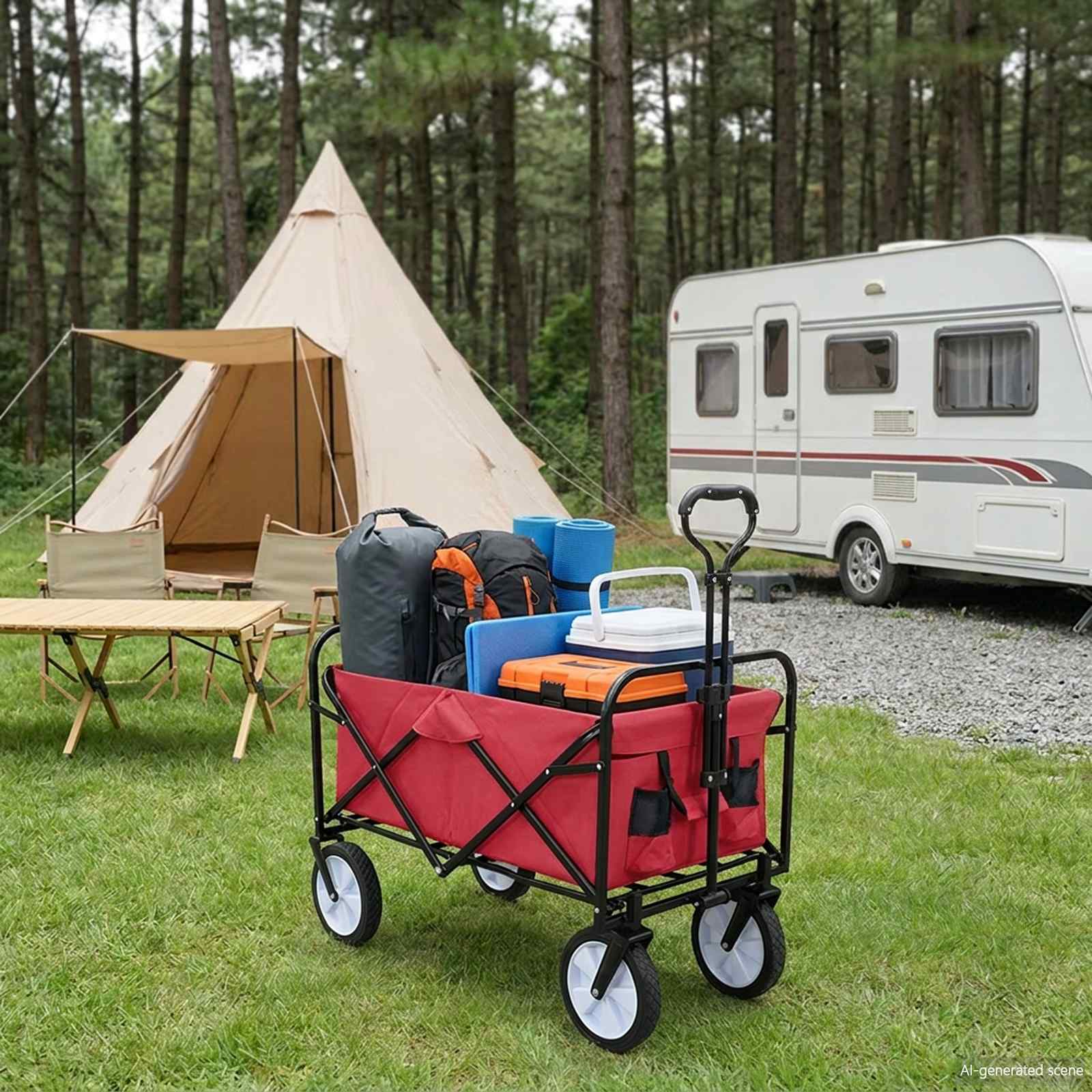 Klapp-Handwagen Grau 94 x 53 x 99 cm Oxford-Stoff