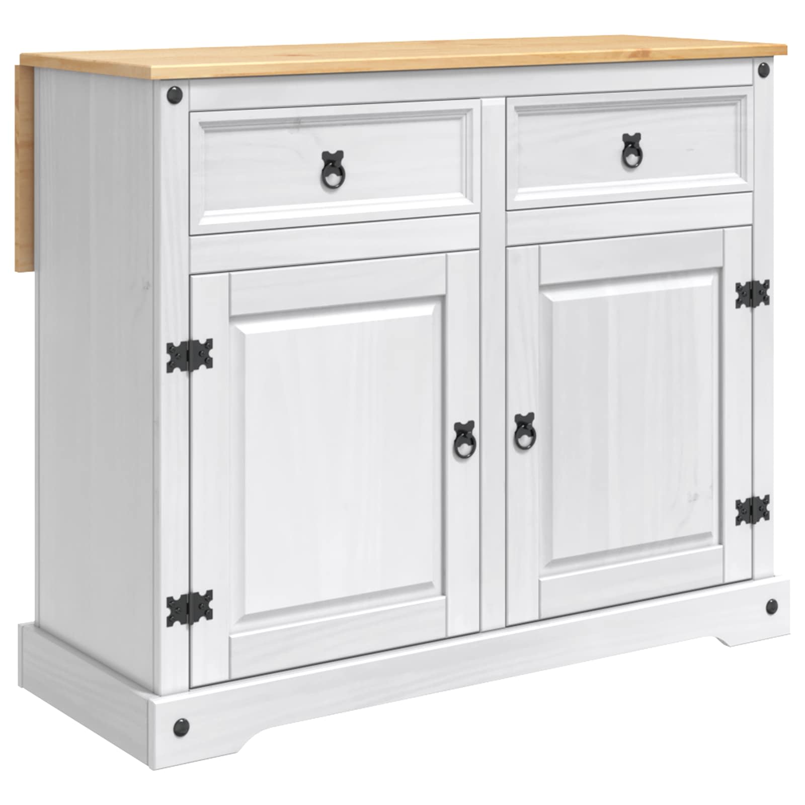 Küchentrolley 2 pcs Honigwachs 112 x 70 x 91,5 cm Massiv-Kiefer