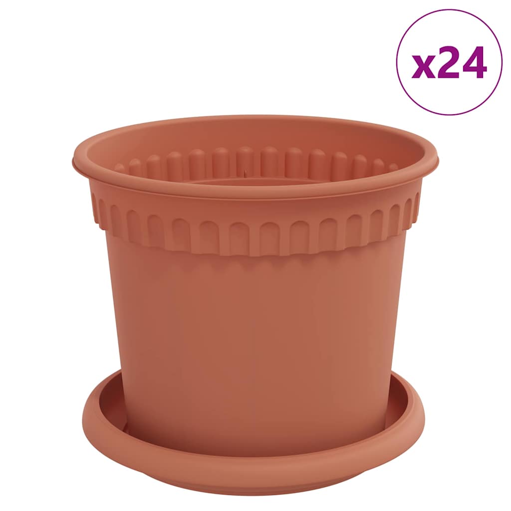 Blumentöpfe 6 pcs Ziegelrot Ø 12,5 x 10 cm Kunststoff