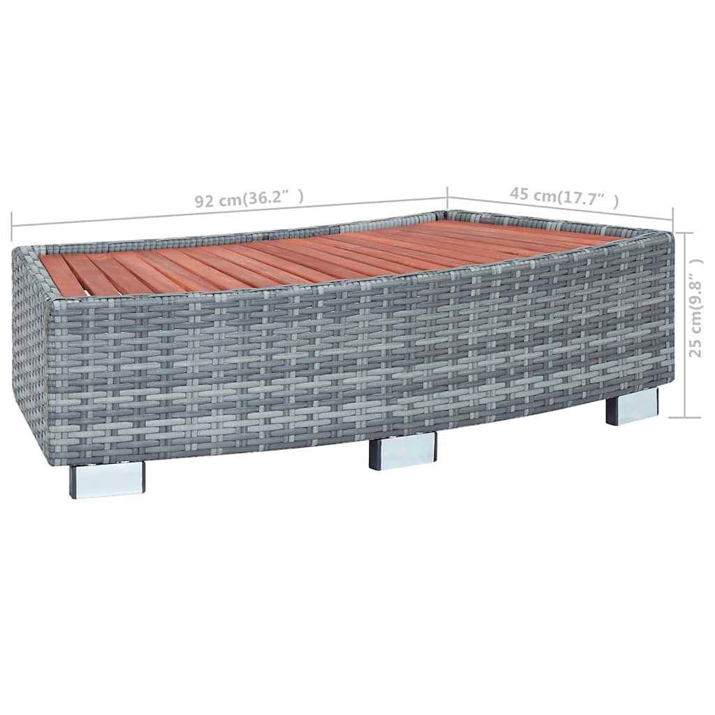 Spa-Einstiegsstufe Poly Rattan 92×45×25 cm Schwarz