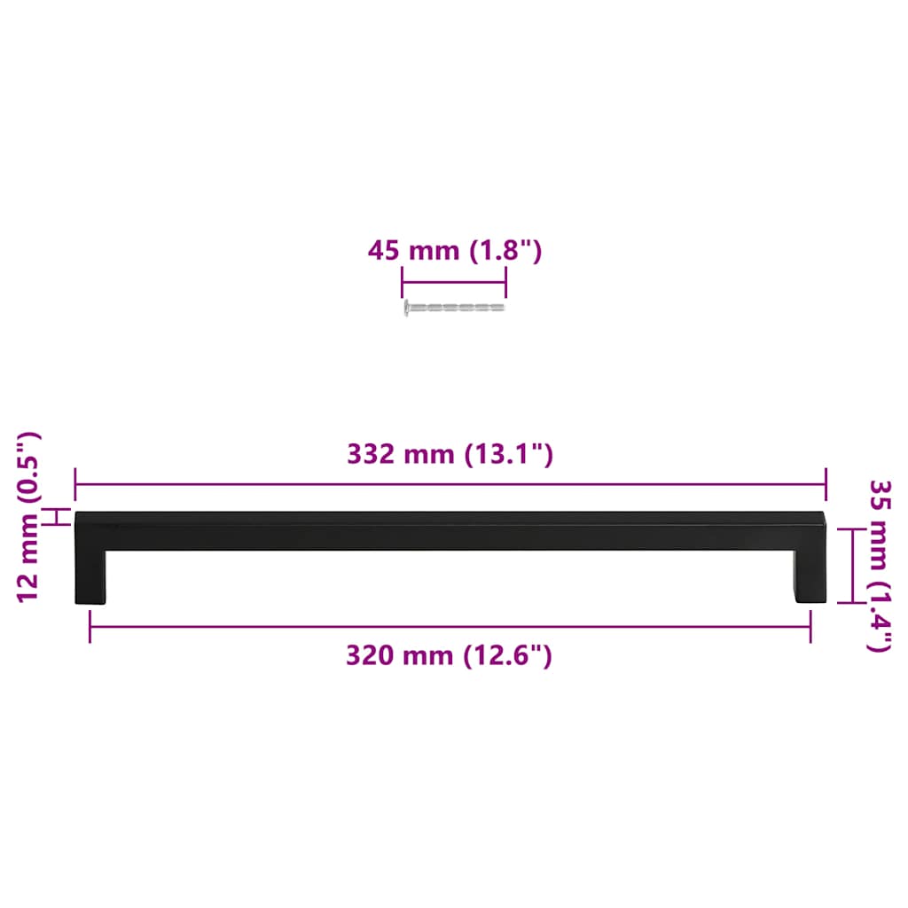 Möbelgriffe 10 Stk. Silbern 64 mm Edelstahl
