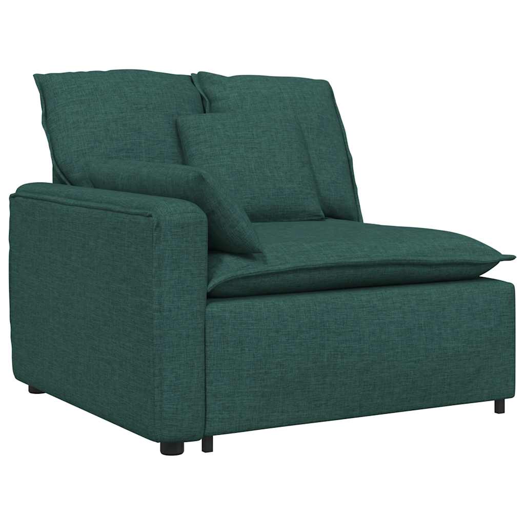 Modulares Sofa Endmodul mit Armlehne Kissen Hellgrau 100 cm