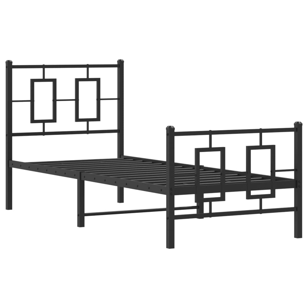 Bettgestell mit Kopf- und Fußteil Metall Weiß 180x200 cm