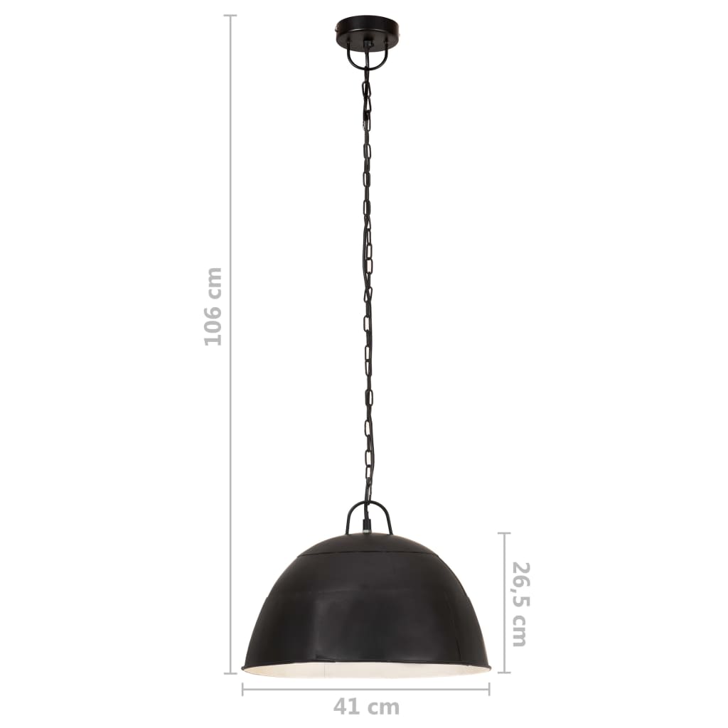 Hängelampe Vintage Industriestil 25 W Silbern Rund 31 cm E27