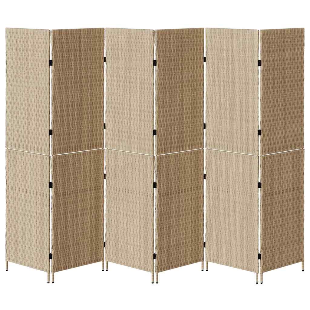 Raumteiler Schwarz 146 x 180 cm Poly-Rattan