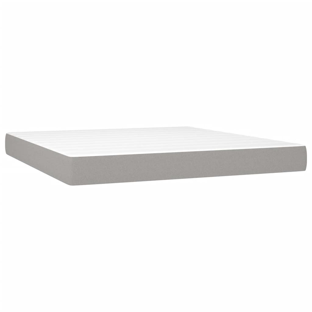 Taschenfederkernmatratze Mittel Hellgrau 80x200x20 cm Stoff