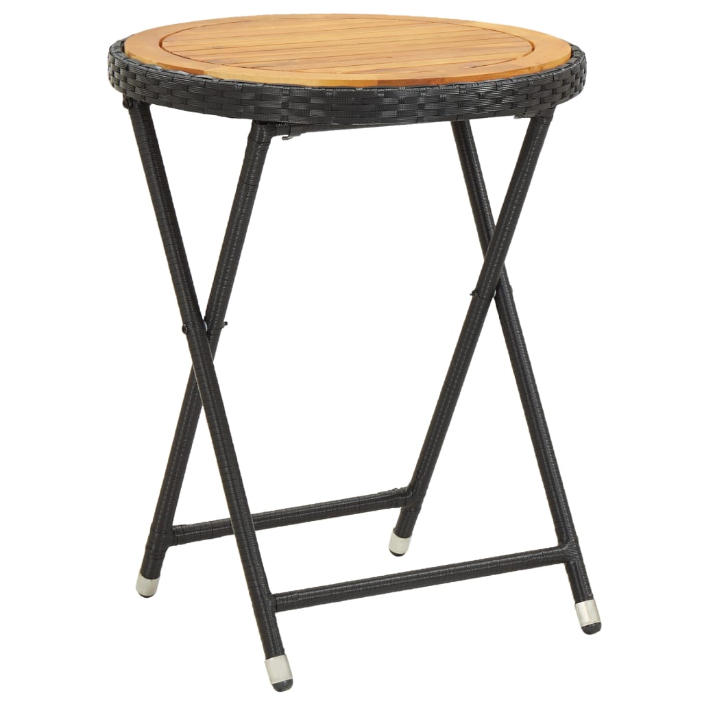 Beistelltisch Braun 60 cm Poly Rattan und Hartglas