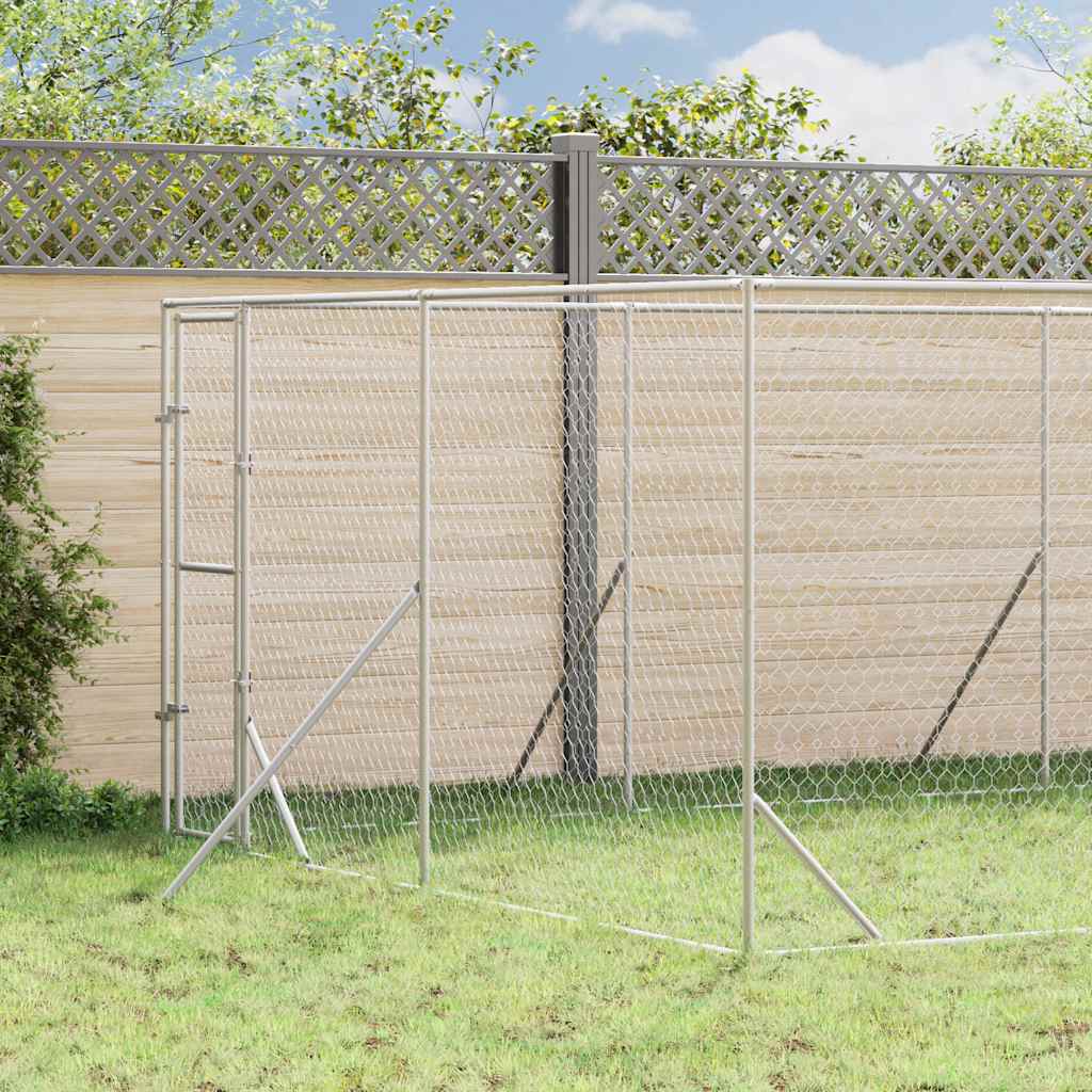 Outdoor-Hundezwinger Silbern 2x2x2 m Verzinkter Stahl