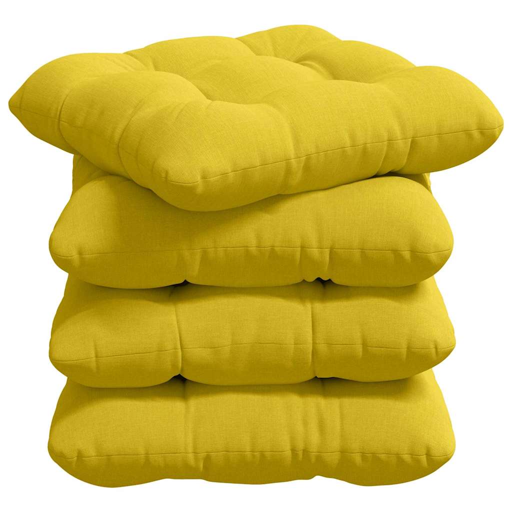 Sitzkissen 4 pcs Hellgrau 40 x 40 x 12 cm Stoff