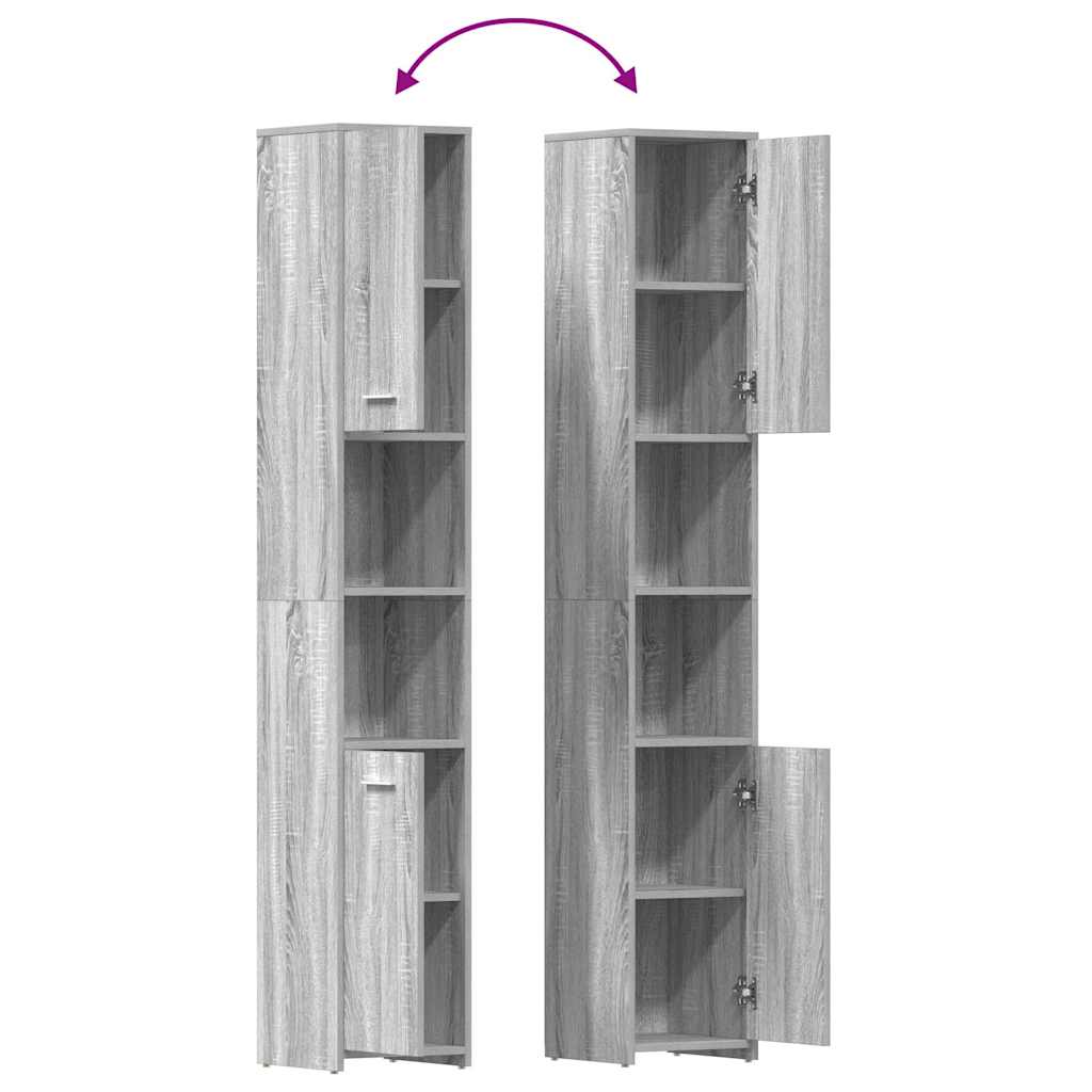 Badezimmerschrank Weiß 30x30x183,5 cm Holzwerkstoff