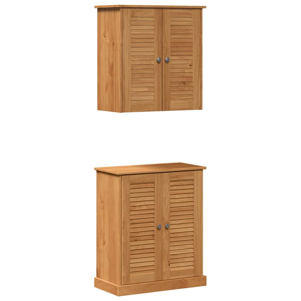 Badezimmermöbel-Set mit Regal VIGO 2 pcs Braun und Honigbraun