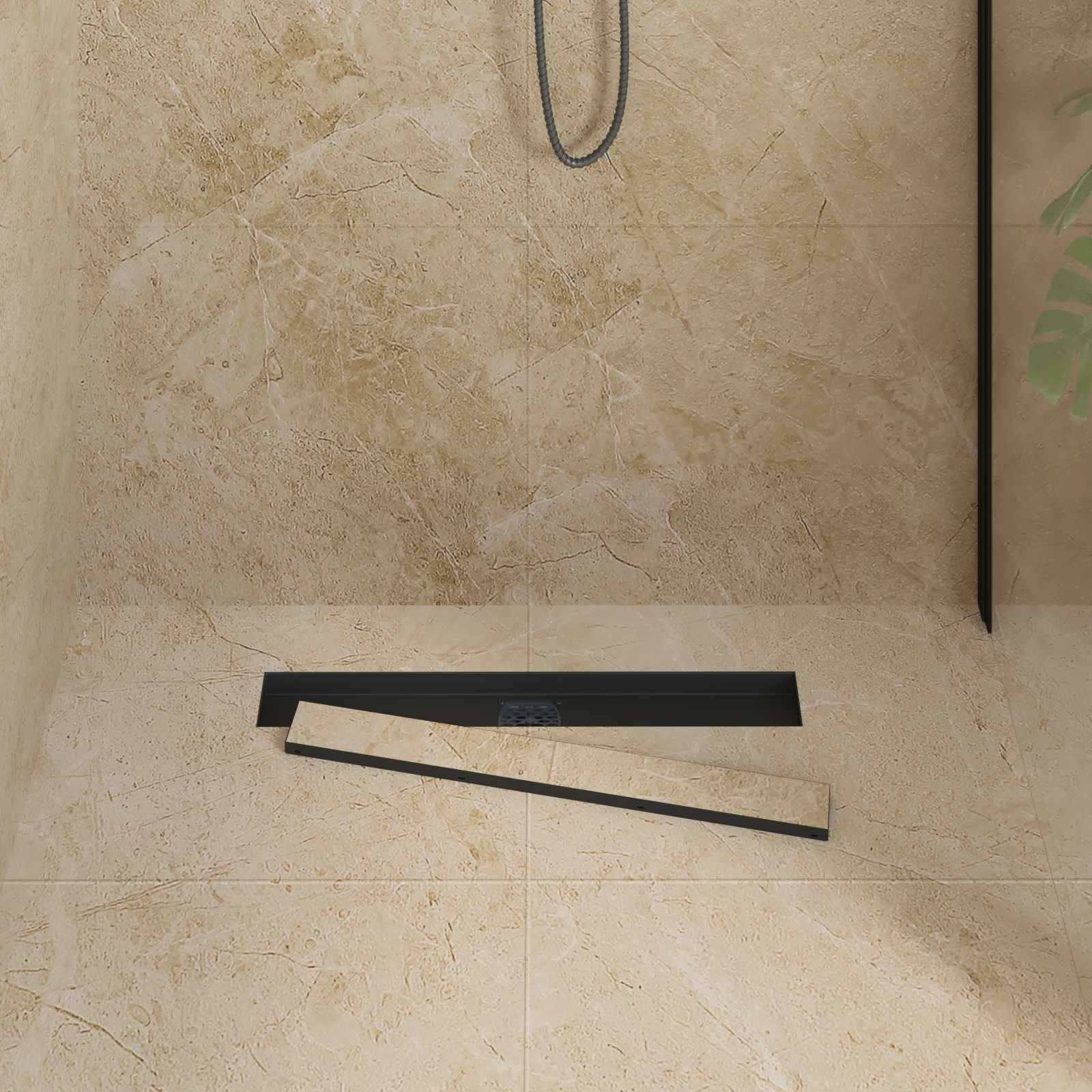 Duschablauf 2-in-1 mit 360° Siphon Silber 54 x 11 x 9,5 cm