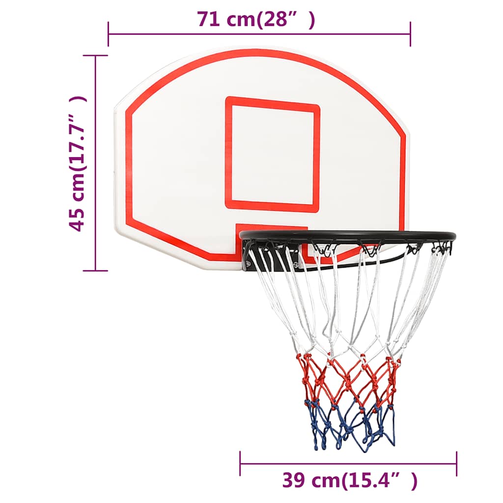 Basketballkorb Weiß 109x71x3 cm Polyethylen