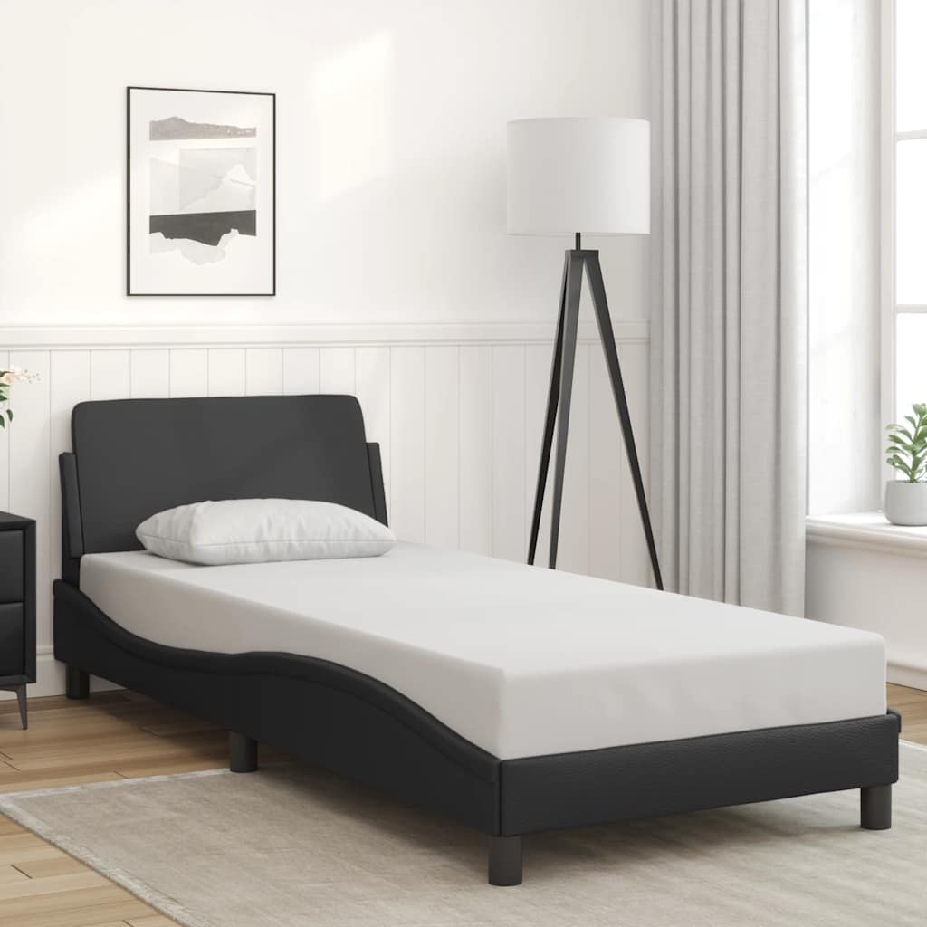 Bettgestell "Dover" Schwarz 80x200 cm Kunstleder