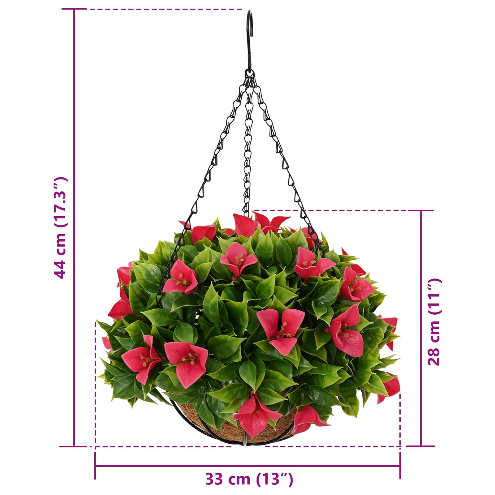 Künstliche Blumen Rosig 33 x 33 x 44 cm PE und Stahl