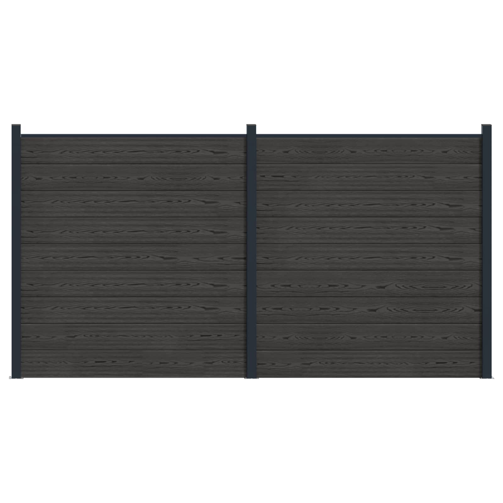 Zaunelement WPC 180x186 cm Schwarz