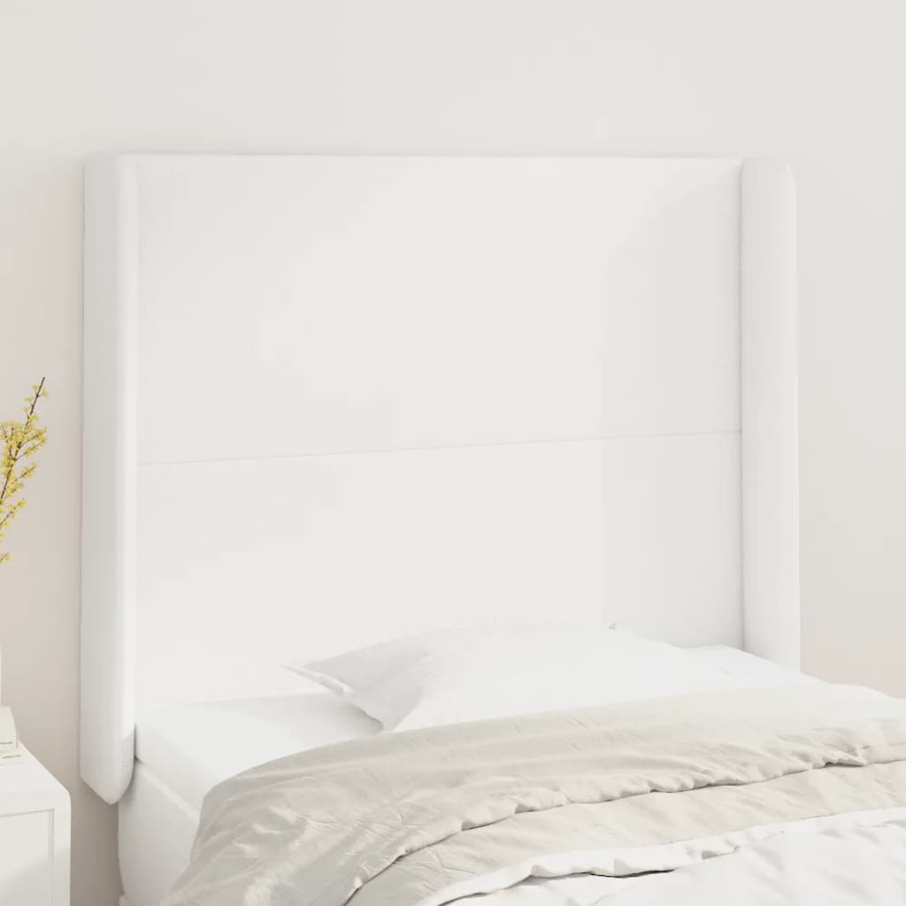 Kopfteil mit Ohren Creme 83x16x78/88 cm Kunstleder