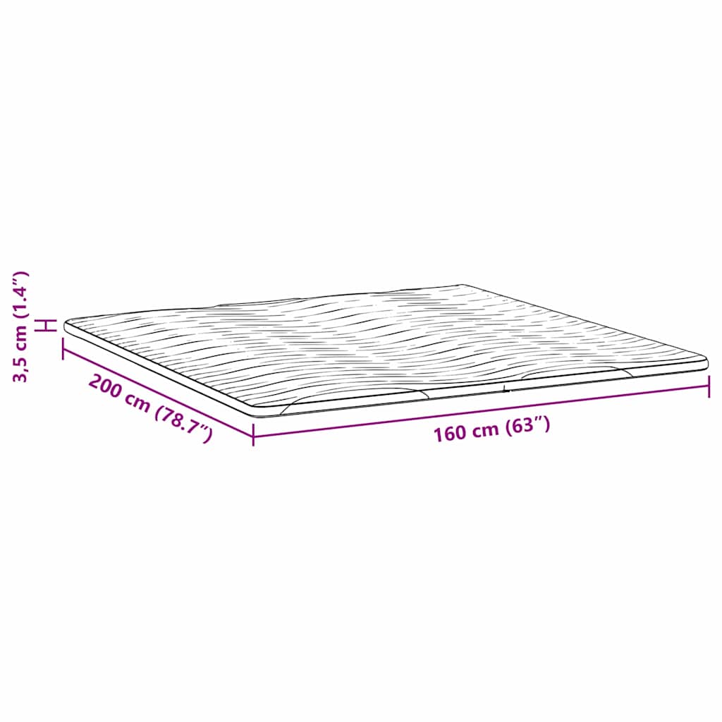 Matratzenauflage Weiß 70 x 200 cm Strickstoff
