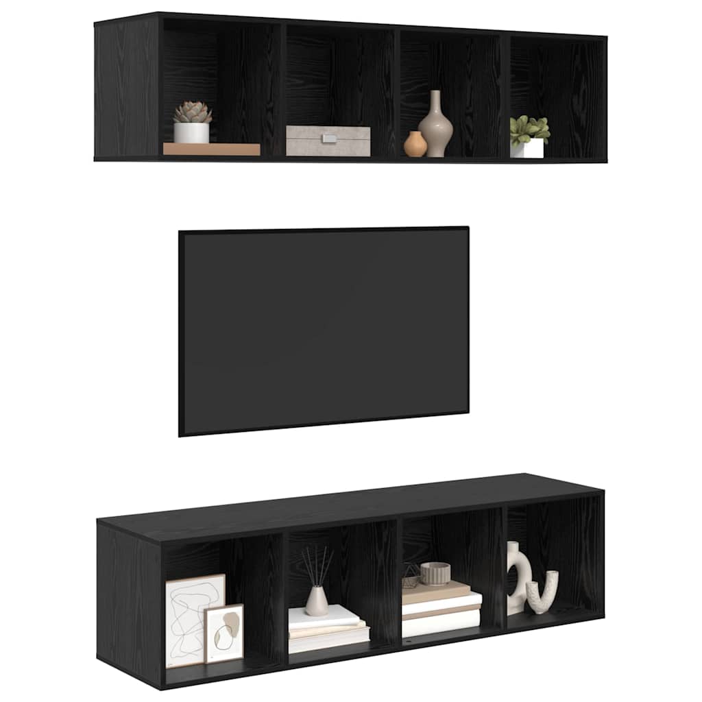 3-tlg. TV-Schrank-Set Grau Holzwerkstoff