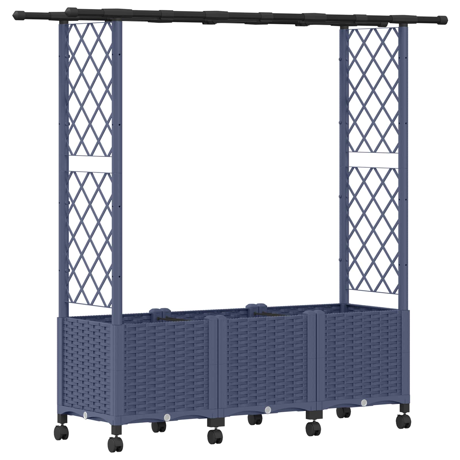 Hochbeet mit Rankgitter und Dach Braun 124 x 40 x 123 cm PP