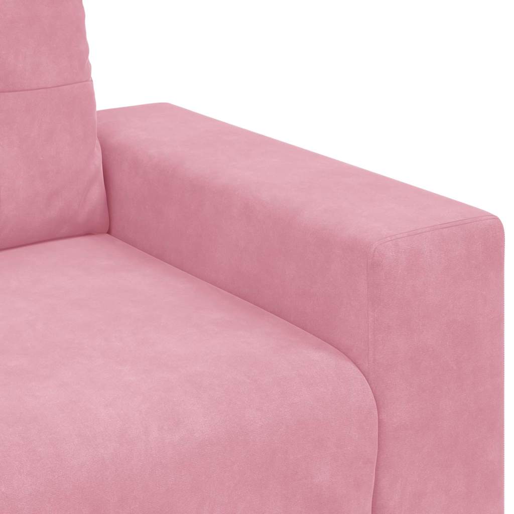 2-teiliges Sofa-Set mit Kissen, hellgrauer Samt