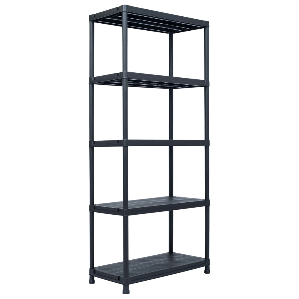 Lagerregale 2 Stk. Schwarz 60 x 30 x 138 cm Kunststoff