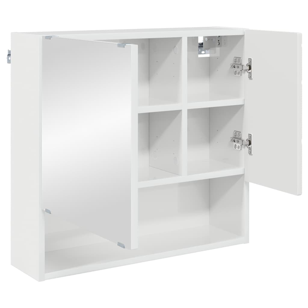 Badezimmermöbel-Set mit Tür 3 pcs Weiß Holzwerkstoff & Metall