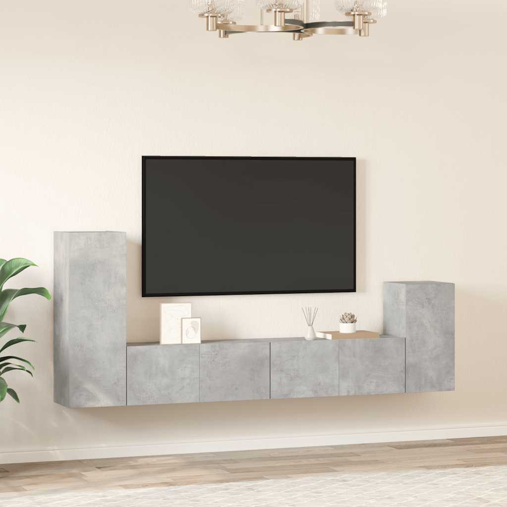 4-tlg. TV-Schrank-Set Weiß Holzwerkstoff