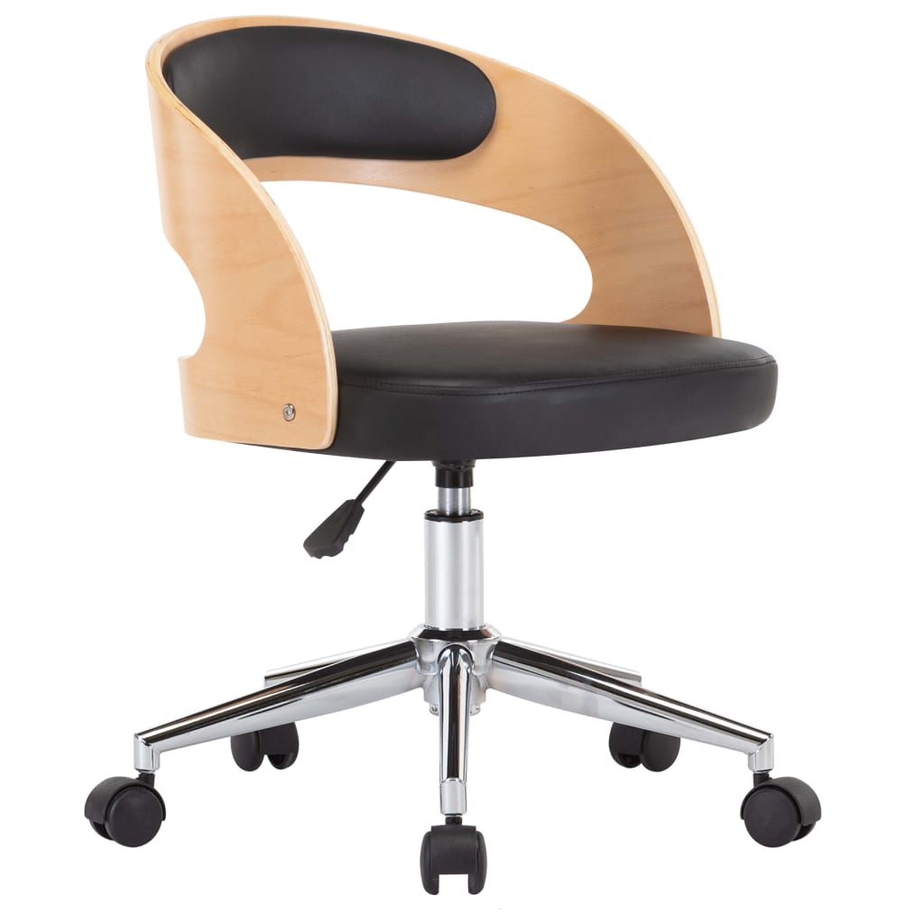 Drehbarer Bürostuhl Taupe Bugholz und Stoff