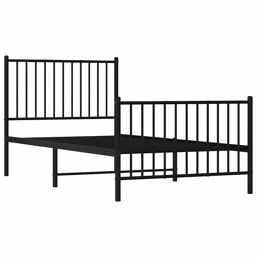 Bettgestell Metall Schwarz 75x190 cm