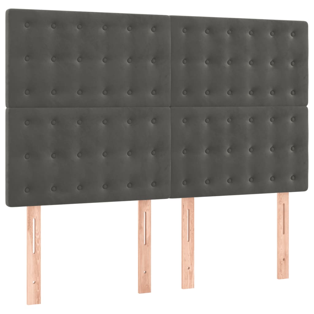 Kopfteil Hellgrau 80x5x118/128 cm Samt