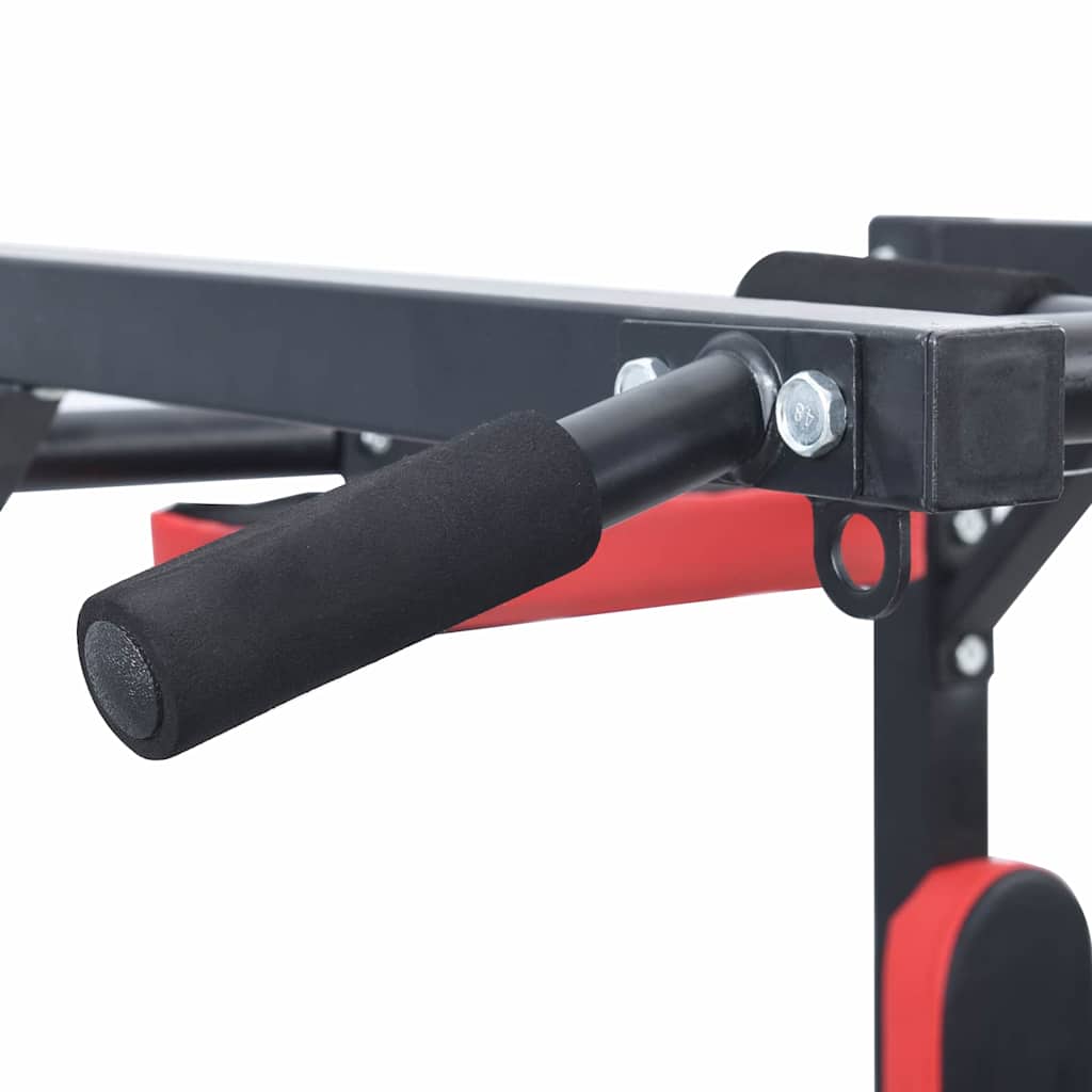 Dip Station Schwarz und Rot 72,5 x 70 x 31 cm