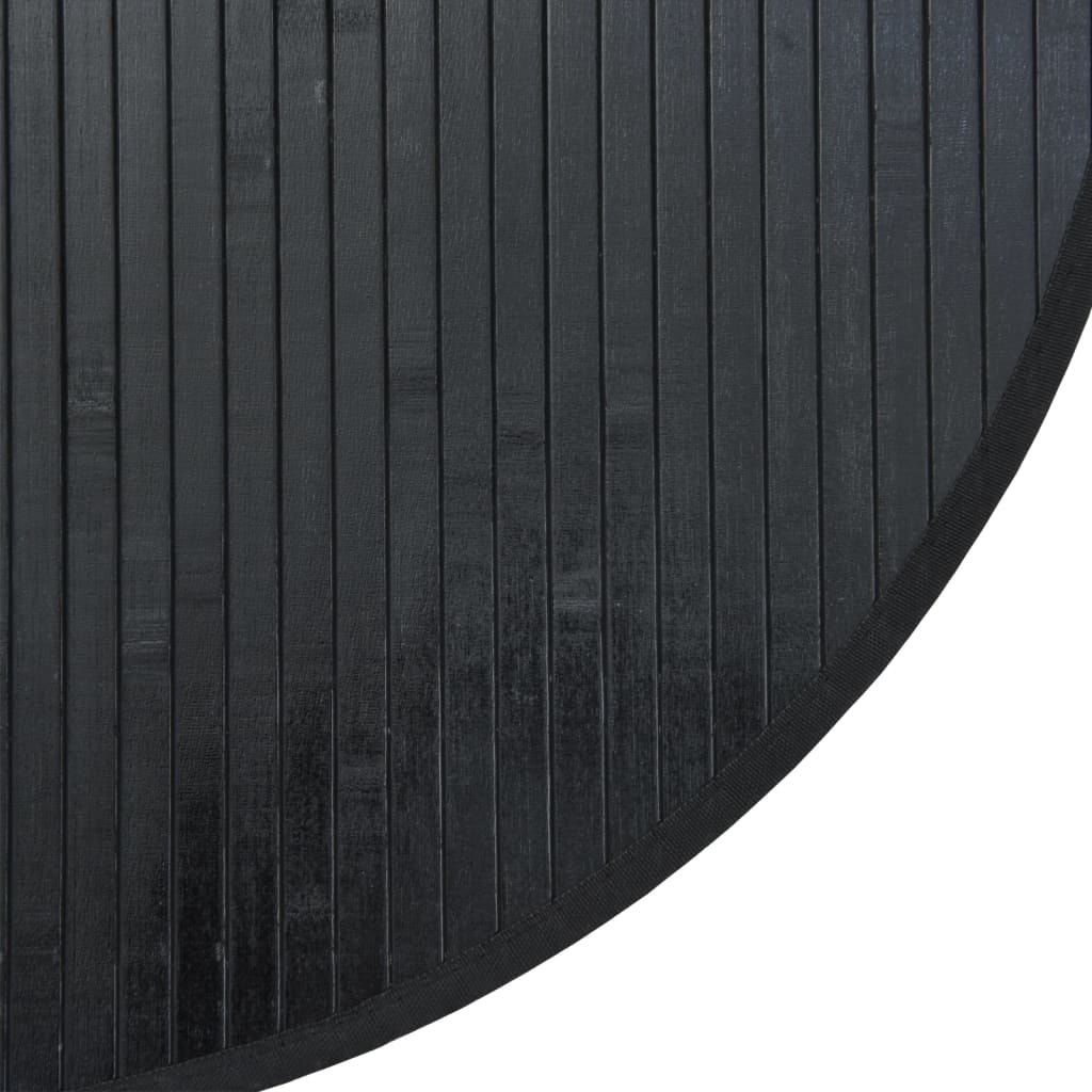 Teppich Rund Schwarz 60 cm Bambus