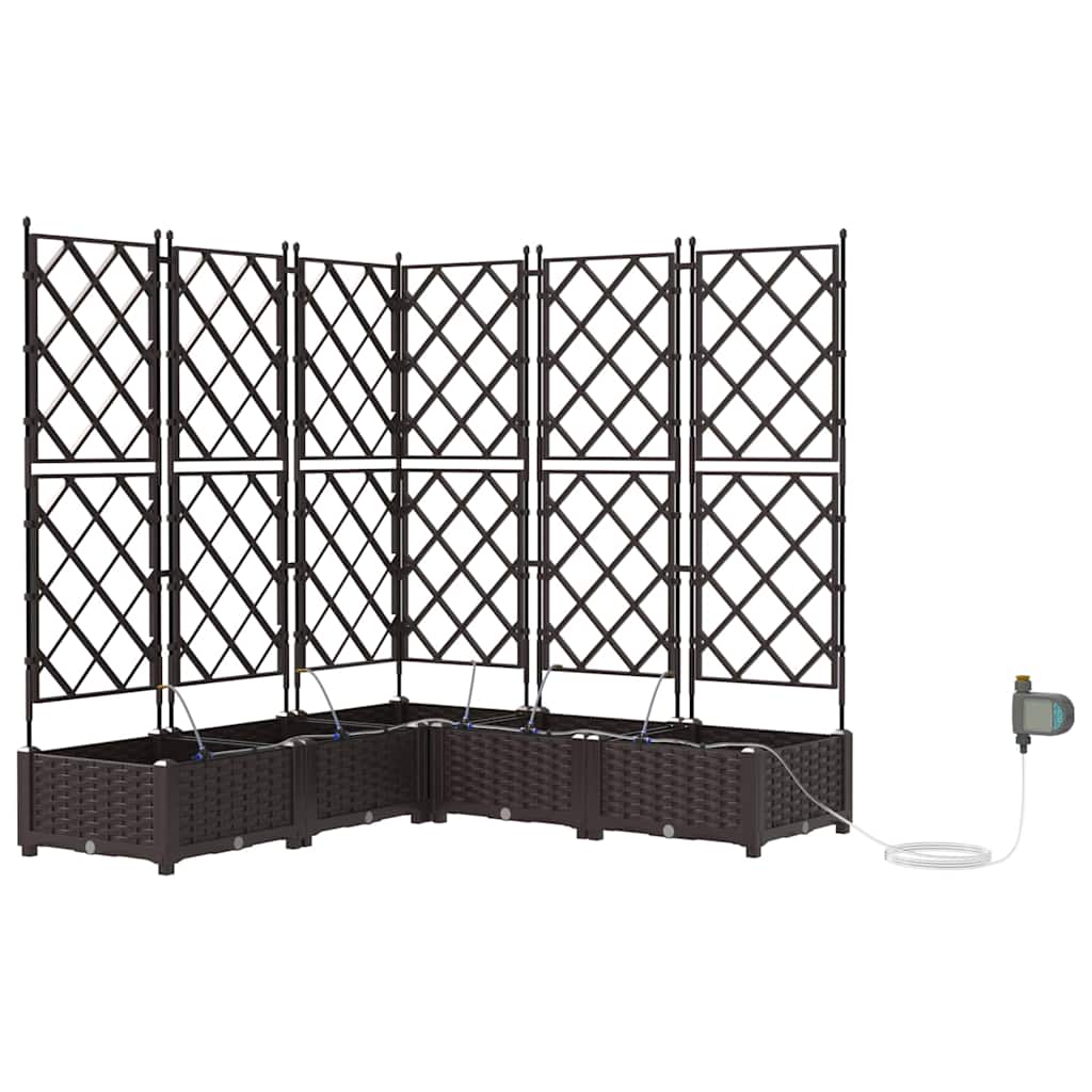Garten-Pflanzgefäß 4 Stk. Braun 160 x 40 x 22 cm PP