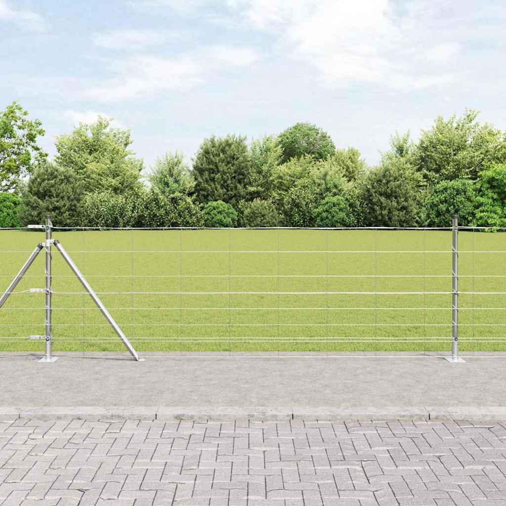 Ground Fix Geschweißter Drahtzaun 25 x 0,8 m Silber Netz