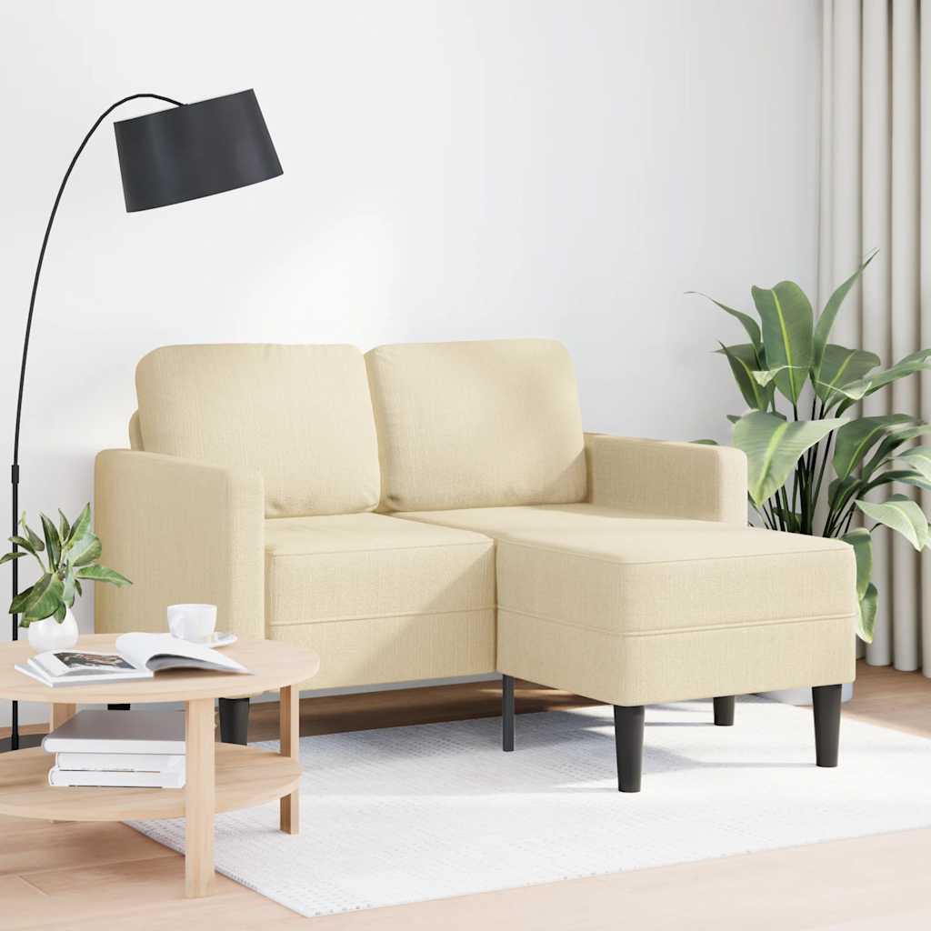 2-Sitzer-Sofa mit Chaiselongue L-Form Hellgrau 125 cm Stoff