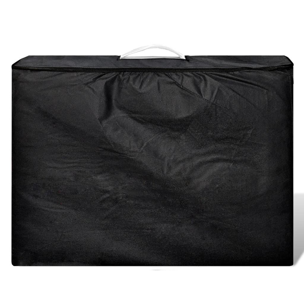 Massageliege Klappbar 2-Zonen mit Aluminiumgestell Schwarz